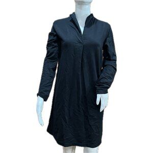 NAU Women's Elementerry Mock V Long Sleeve Dress Size S Black